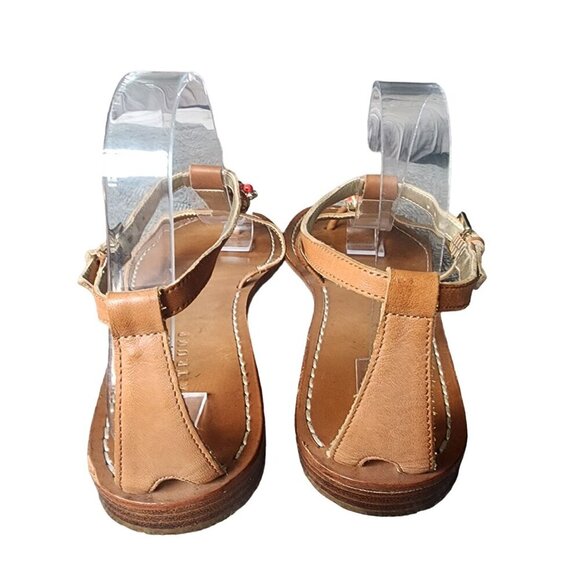 Ivanka Trump Genuine Leather Coral Sparkly Embellished Sandals 9M - Picture 6 of 15